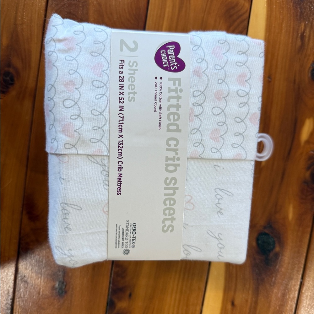 Parent's Choice Fitted Crib Sheets - Pink and Gray